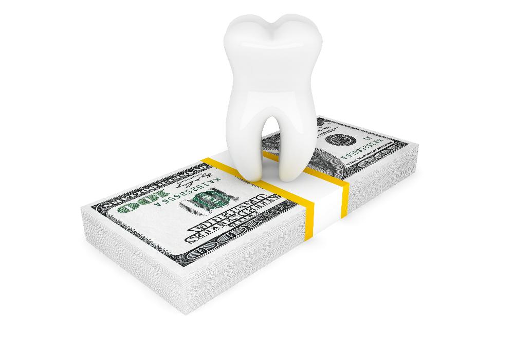 cartoon of tooth with dollar bills | dentist reservoir
