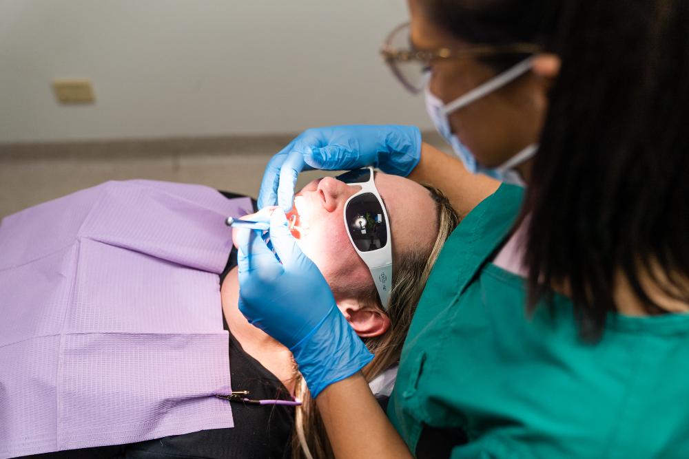 hygienist with patient in reservoir vic